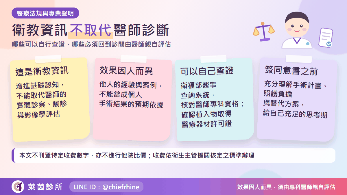 女王波隆乳衛教提醒:資訊不取代醫師診斷