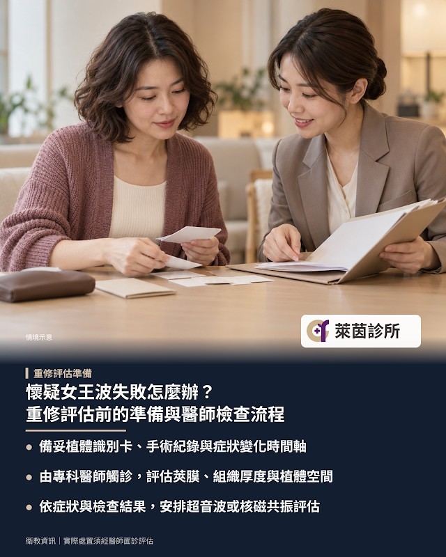 懷疑女王波失敗怎麼辦？重修評估前的準備與醫師檢查流程