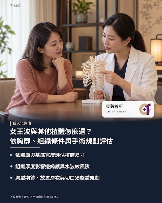 女王波與其他植體怎麼選?依胸廓、組織條件與手術規劃評估