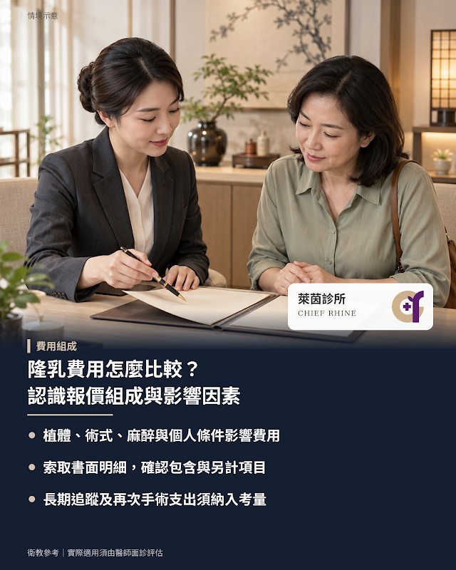 隆乳費用怎麼比較?認識報價組成與影響因素