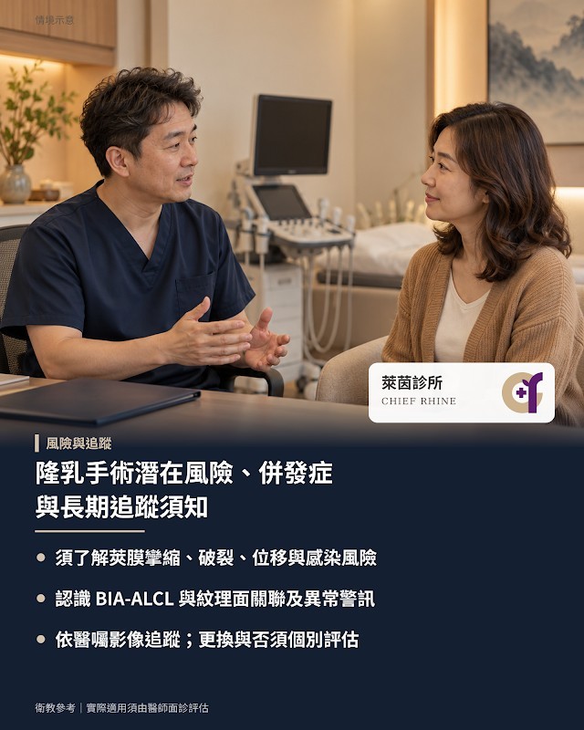 隆乳手術潛在風險、併發症與長期追蹤須知