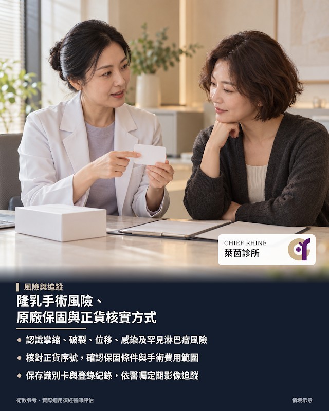 隆乳手術風險、原廠保固與正貨核實方式