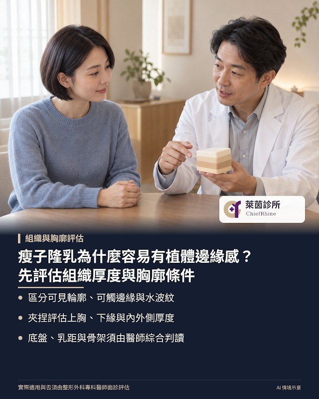 瘦子隆乳為什麼容易有植體邊緣感？先評估組織厚度與胸廓條件