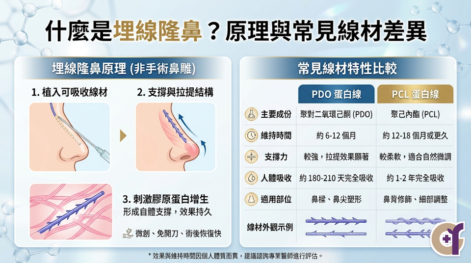 什麼是埋線隆鼻？原理與常見線材差異