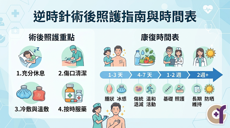 逆時針術後照護指南與時間表