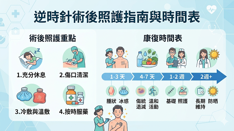 逆時針術後照護指南與時間表
